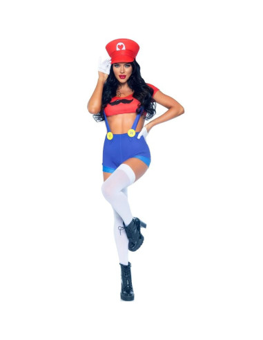 KOJŲ ALĖJA - SEKSUALUS MARIO BROS KOSTIUMAS RAUDONAS-MĖLYNAS M
