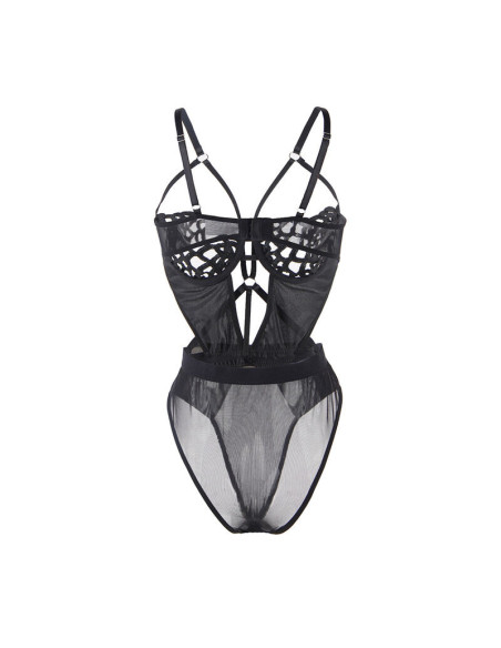 SUBBLIME - 954055 SEXY LACE BODYSUIT BLACK S-M