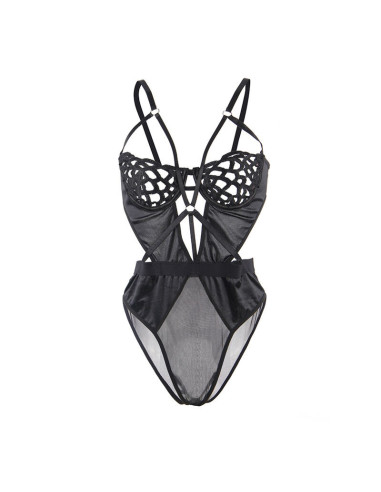 SUBBLIME - 954055 SEXY LACE BODYSUIT BLACK S-M