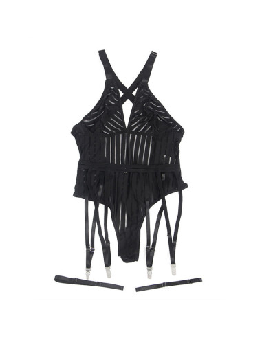 SUBBLIME - 954154 BODY WITH GARTER BELT BLACK L-XL