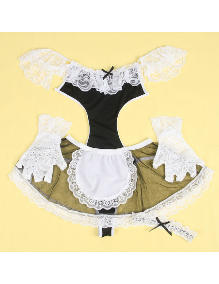 SUBBLIME - 954314 SEXY MAID COSTUME BLACK-WHITE L-XL