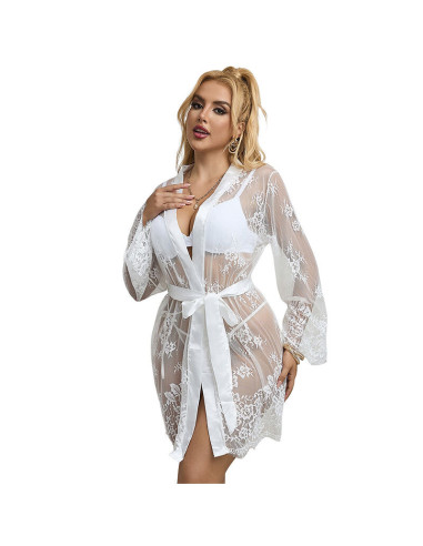 SUBBLIME - 954376 ILGŲ RANKOVIŲ NAKTINIS SU GĖLIŲ RAŠTU BALTA L-XL