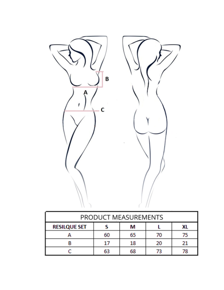 PASSION - RESILQUE BRA THONG SET BLACK S-M