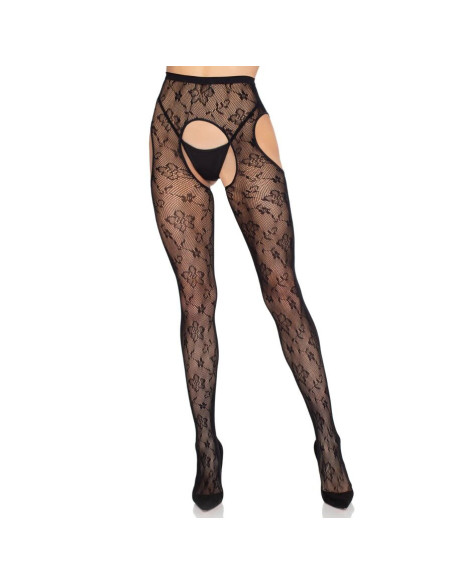 LEG AVENUE - 1967 BLOOM NET PĖDKELNĖS SU PETNEŠĖLĖMIS JUODOS SPALVOS - VIENAS DYDIS