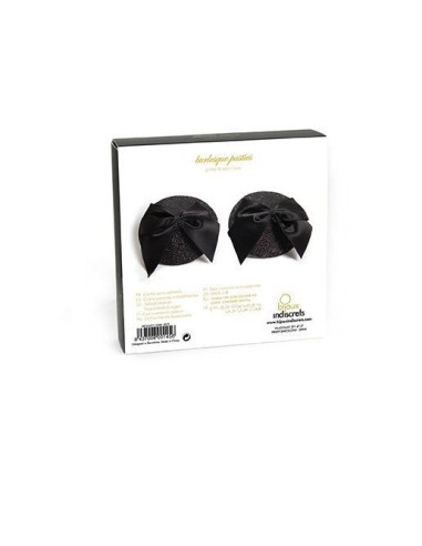 BIJOUX - BURLESQUE SHINY NIPPLE COVERS WITH BOW
