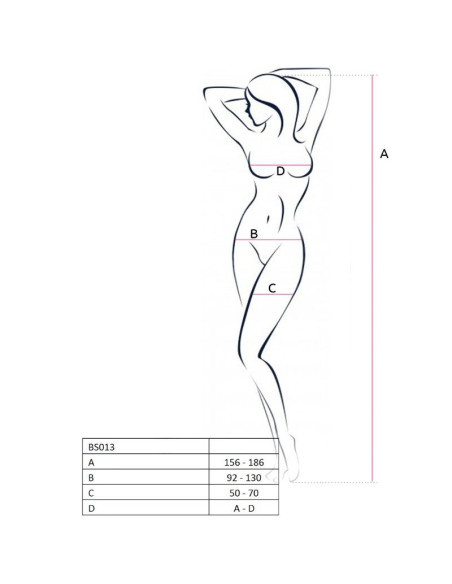 PASSION - WOMAN BS013 WHITE BODYSTOCKING ONE SIZE
