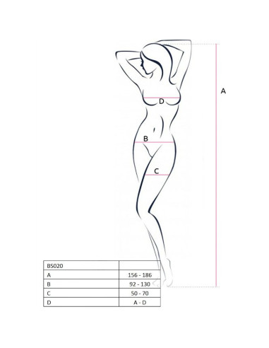PASSION - WOMAN BS020 BODYSTOCKING BLACK ONE SIZE