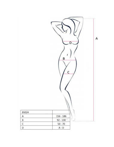 PASSION - WOMAN BS024 BODYSTOCKING BLACK ONE SIZE