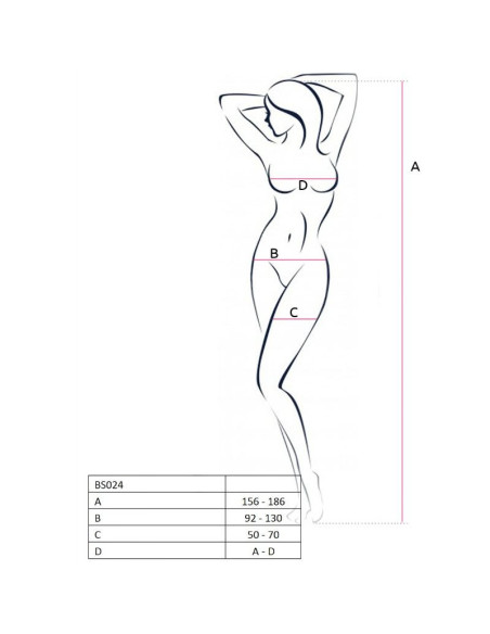PASSION - WOMAN BS024 BODYSTOCKING BLACK ONE SIZE