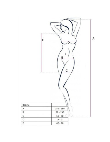 PASSION - WOMAN BS025 BODYSTOCKING BLACK DRESS STYLE ONE SIZE
