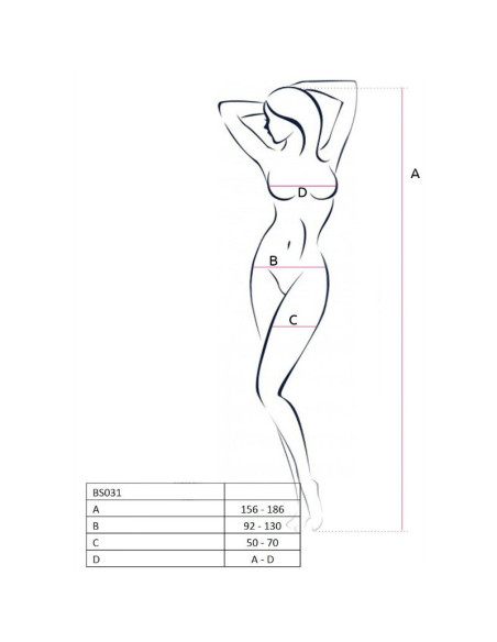 PASSION - WOMAN BS031 BODYSTOCKING BLACK ONE SIZE