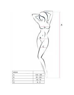 PASSION - WOMAN BS034 WHITE BODYSTOCKING ONE SIZE 2