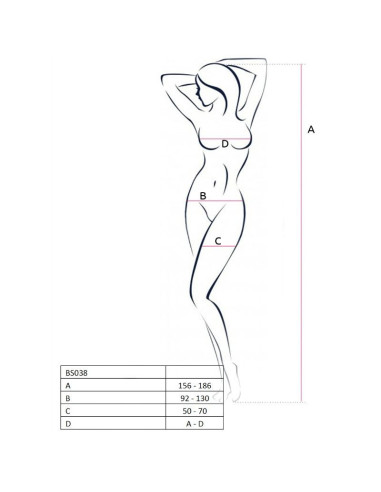 PASSION - WOMAN BS038 WHITE BODYSTOCKING ONE SIZE