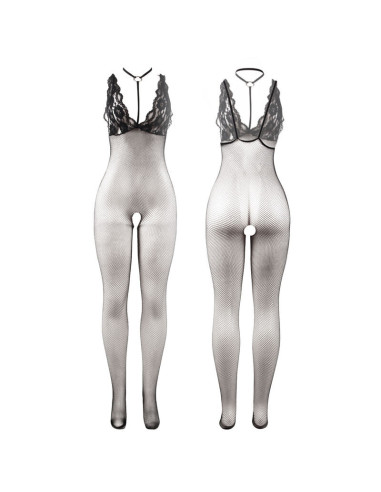 SUBBLIME - 951993 BLACK TRANSPARENT FISHNET CROTCHLESS BODYSTOCKING ONE SIZE