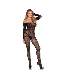 LEG AVENUE - 89366 LACE LINGERIE BODYSTOCKING BLACK - ONE SIZE 2