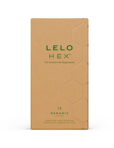 LELO - HEX ORGANIC PREZERVATYVŲ DĖŽUTĖ, 12 VIENETŲ