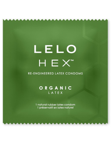 LELO - HEX ORGANIC PREZERVATYVŲ DĖŽUTĖ, 12 VIENETŲ