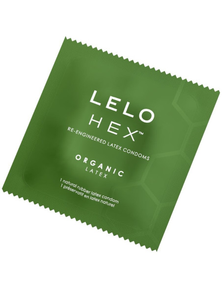 LELO - HEX ORGANIC PREZERVATYVŲ DĖŽUTĖ, 12 VIENETŲ