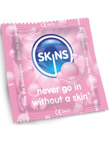 SKINS - BUBBLEGUM PREMIUM PREZERVATYVŲ PAKUOTĖ, 8 vnt.