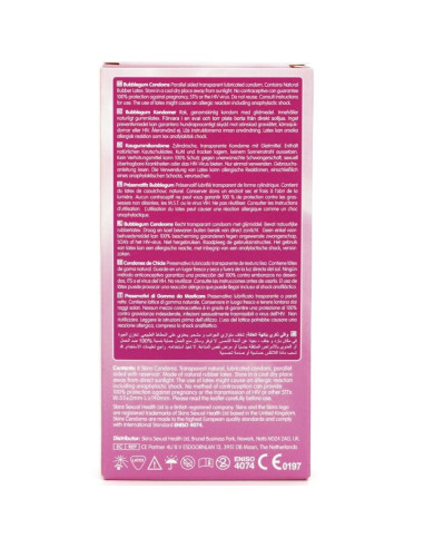 SKINS - BUBBLEGUM PREMIUM PREZERVATYVŲ PAKUOTĖ, 8 vnt.