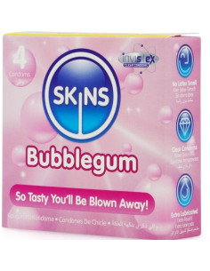 SKINS - BUBBLEGUM PREMIUM PREZERVATYVŲ PAKUOTĖ, 4 vnt. 2