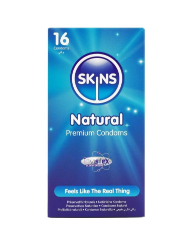 SKINS - NATŪRALŪS PREMIUM PREZERVATYVAI, 16 PAKUOTĖ
