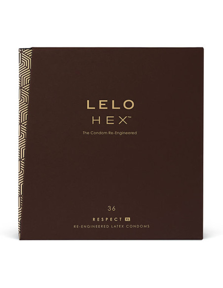 LELO HEX PREZERVATYVAI RESPECT XL, 36 vnt. pakuotėje
