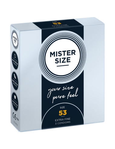 MISTER SIZE - PREZERVATYVŲ DYDIS M 53 MM (3 VIENETAI)