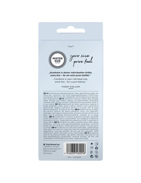 MISTER SIZE - PREZERVATYVŲ DYDIS S 49 MM (10 VIENETŲ)