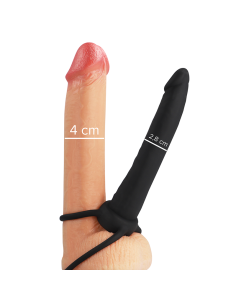 MYTHOLOGY - COBI ONYX ANAL DILDO WITH COCK AND TESTICLE RING 13 SILICONE CM 2