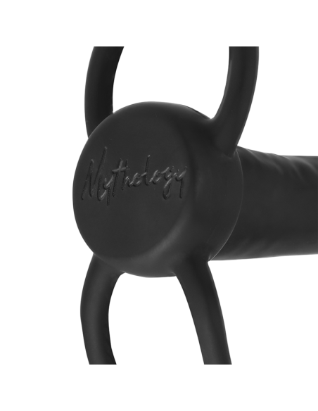 MYTHOLOGY - COBI ONYX ANAL DILDO WITH COCK AND TESTICLE RING 13 SILICONE CM
