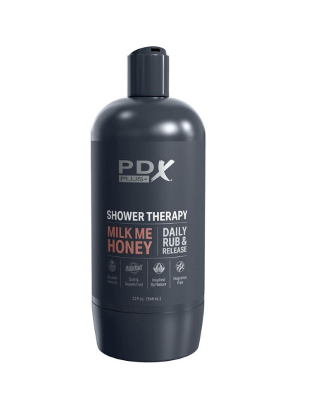 PDX PLUS - STROKER MASTURBATORIUS, DISKRETIŠKO DIZAINO BUTELIUKAS, MILK ME HONEY CANDY ŠAMPŪNAS