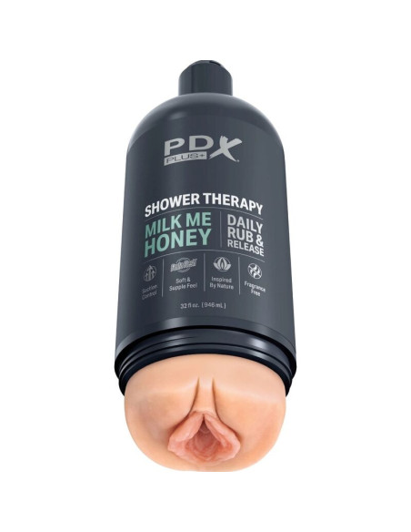 PDX PLUS - STROKER MASTURBATORIUS, DISKRETIŠKO DIZAINO MILK ME HONEY ŠAMPŪNO BUTELIS