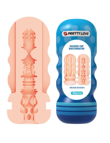 PRETTY LOVE - SHERRY VAGINA MASTURBATOR WITH SUCTION CUP AND INTERNAL TEXTURES