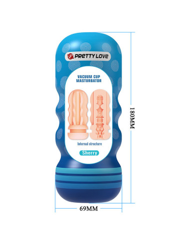 PRETTY LOVE - SHERRY VAGINA MASTURBATOR WITH SUCTION CUP AND INTERNAL TEXTURES