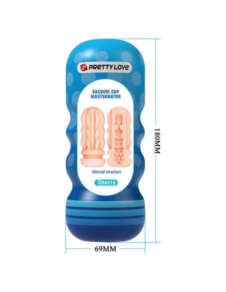 PRETTY LOVE - SHERRY VAGINA MASTURBATOR WITH SUCTION CUP AND INTERNAL TEXTURES