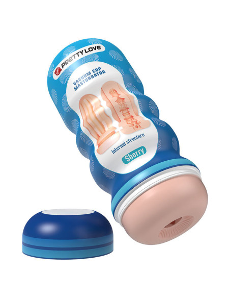PRETTY LOVE - SHERRY VAGINA MASTURBATOR WITH SUCTION CUP AND INTERNAL TEXTURES