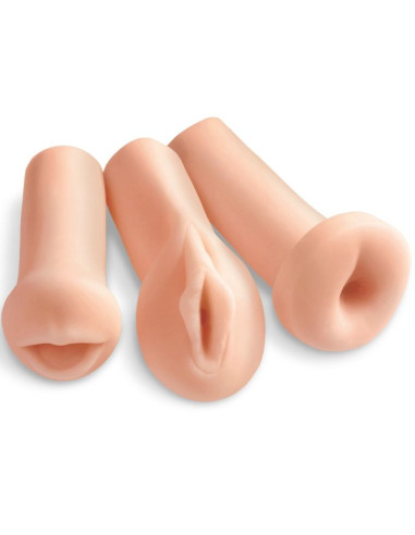 EXTREME TOYZ - RINKINYS SU 3 SKYLĖMIS, 3 MASTURBATORIAIS