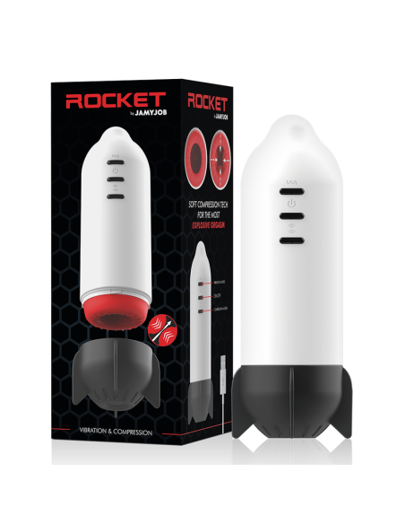 JAMYJOB - RAKETINIS MASTURBATORIUS SU ŠVELNIA KOMPRESIJA IR VIBRACIJA
