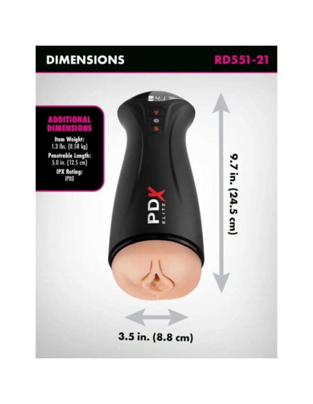 PDX ELITE - FAP-GASM INTERMITTENT SUCTION and VIBRATION MASTURBATOR