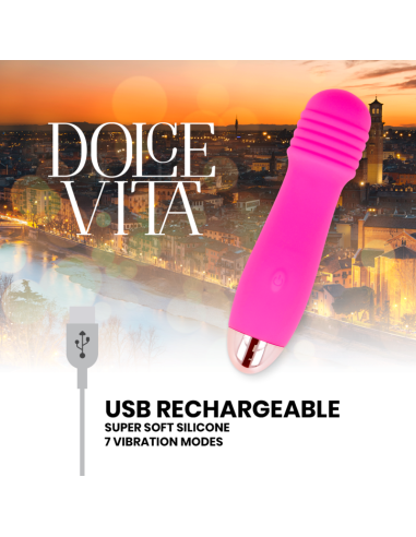 DOLCE VITA - RECHARGEABLE VIBRATOR THREE PINK 7 SPEEDS