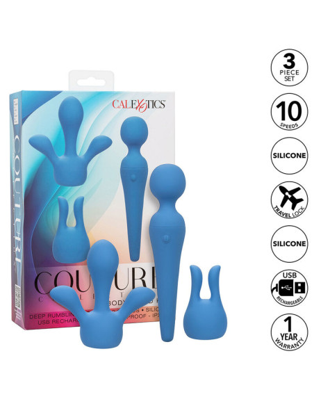 CALEXOTICS - COUTURE VIBRUOJAMŲJŲ LAZDELIŲ RINKINYS, 10 MĖLYNŲ VIBRAVIMŲ