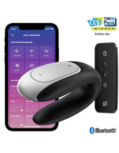 SATISFYER - DOUBLE FUN PARTNER VIBRATOR BLACK