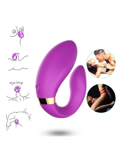 ARMONY - CRESCENT VIBRATOR FOR COUPLES REMOTE CONTROL PURPLE