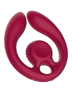 SNAIL VIBE - GIZI DUO POROMS STIMULIATORIUS SU NUOTOLINIU VALDYMU BURGUNDY SPALVOS
