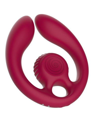 SNAIL VIBE - GIZI DUO POROMS STIMULIATORIUS SU NUOTOLINIU VALDYMU BURGUNDY SPALVOS