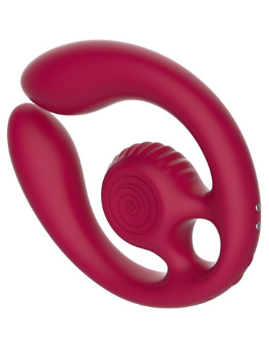SNAIL VIBE - GIZI DUO POROMS STIMULIATORIUS SU NUOTOLINIU VALDYMU BURGUNDY SPALVOS