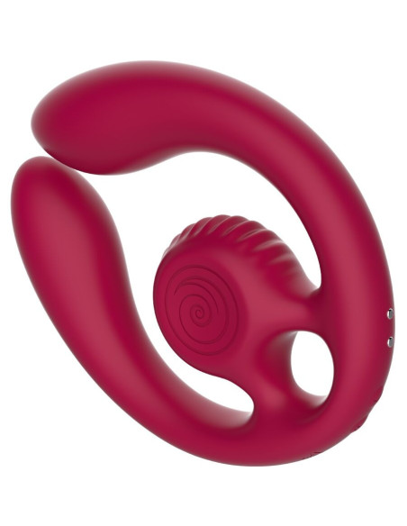 SNAIL VIBE - GIZI DUO POROMS STIMULIATORIUS SU NUOTOLINIU VALDYMU BURGUNDY SPALVOS