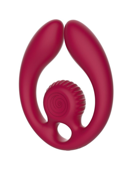 SNAIL VIBE - GIZI DUO POROMS STIMULIATORIUS SU NUOTOLINIU VALDYMU BURGUNDY SPALVOS