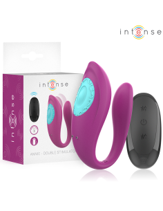 INTENSE - ANNIE U-SHAPED VIBRATOR AND STIMULATOR PURPLE REMOTE CONTROL